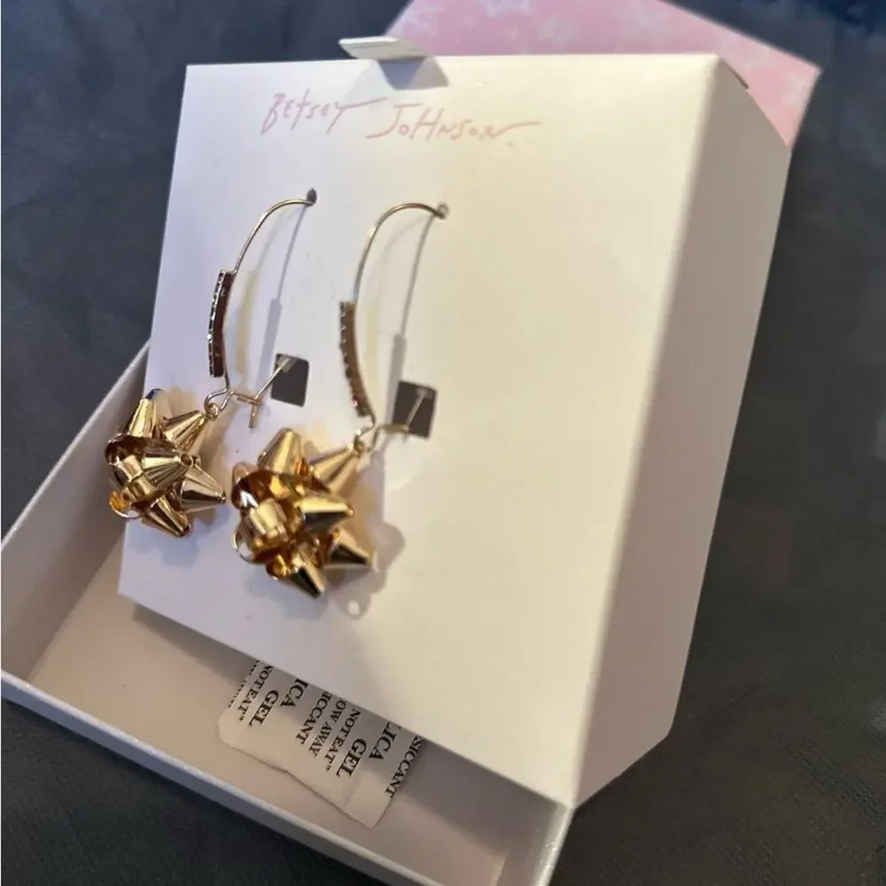 Betsey Johnson Gold Bow Earrings